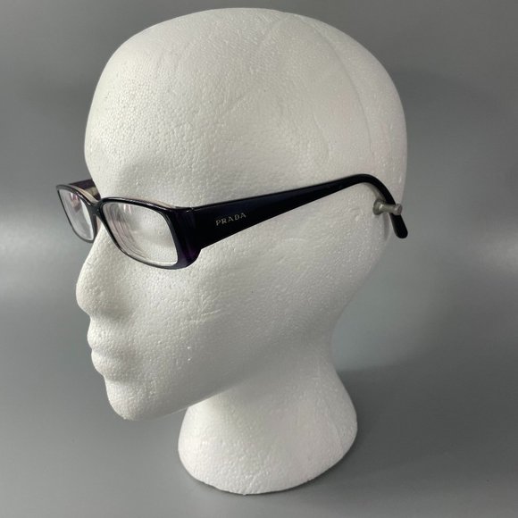Prada Eyeglasses VPR ZXN 101 Dark Purple Rectangular Frame Italy - Picture 2 of 13